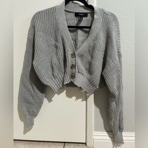 Cropped knit cardigan